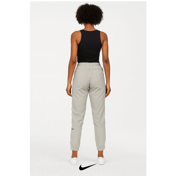 Nike Pants - Vintage Nike Track Pants Womens Small Windbreaker Grey Lined Baggy Y2K Cream 90s